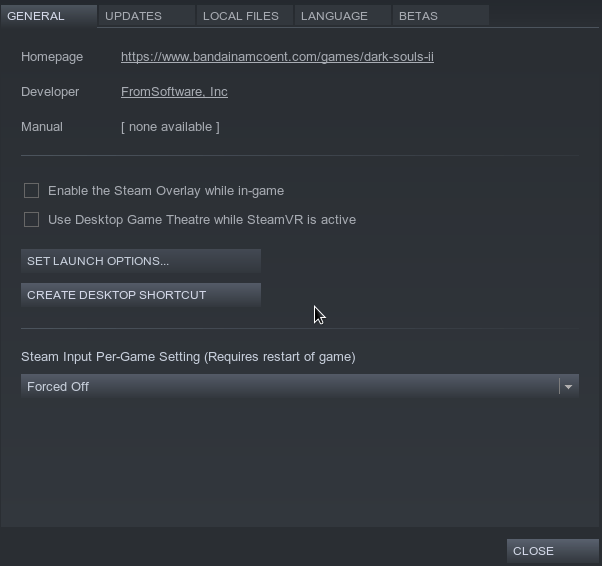 Steam Input Per Game Setting